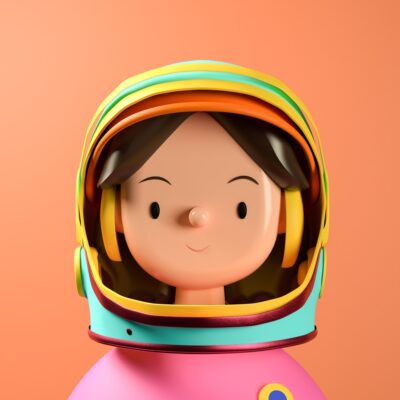 عکس پروفایل چهره زن با کلاه فضایی