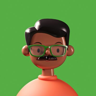عکس پروفایل چهره مرد با ریش و عینک بک سبز