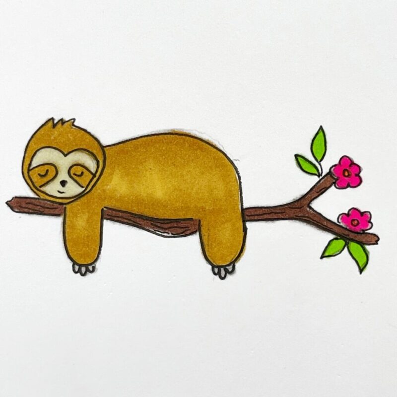 نقاشی حیوان تنبلی