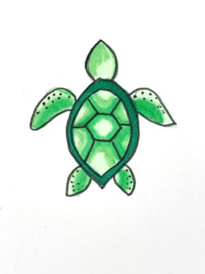 نقاشی شنای لاکپشت