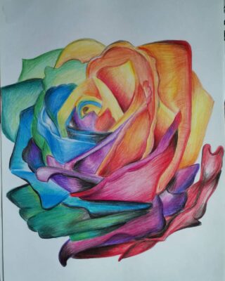 ایده نقاشی با مداد رنگی برای سطح حرفه ای