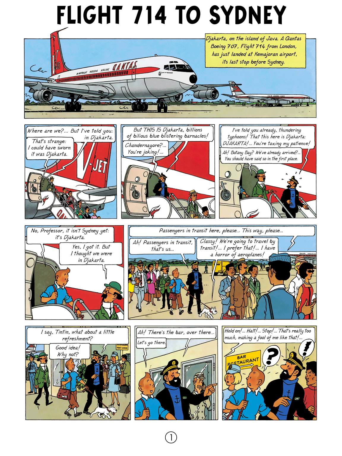 صفحه اول کتاب تن تن پرواز شماره 714